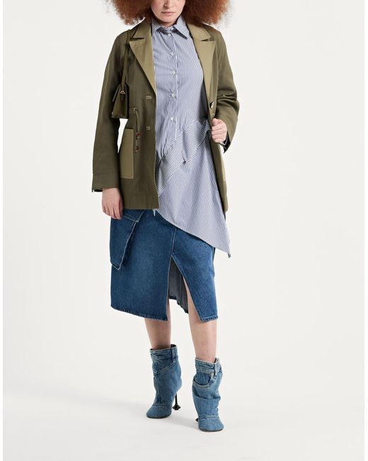 Ganni Green Overcoat & Trench Coat