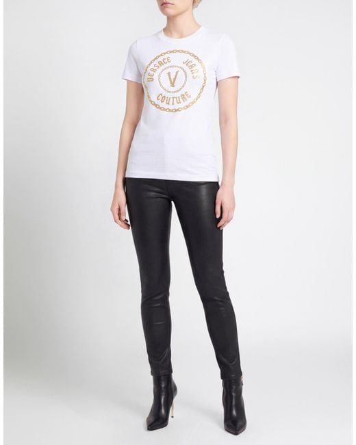 Versace Jeans Couture White T-Shirt Cotton, Elastane