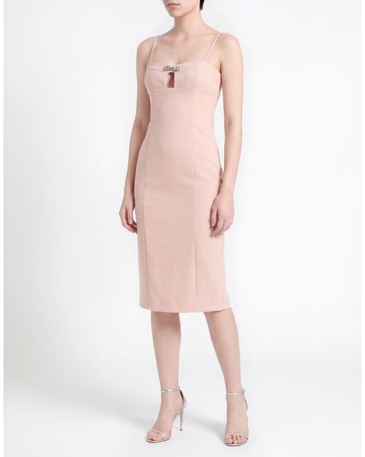 Blumarine Natural Midi Dress Viscose, Polyamide, Elastane