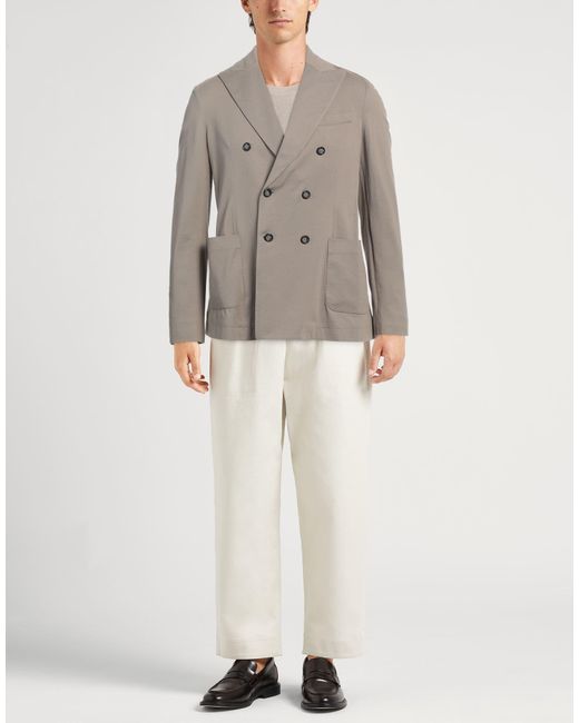 Circolo 1901 Brown Double-Breasted Cotton Piqué Blazer for men