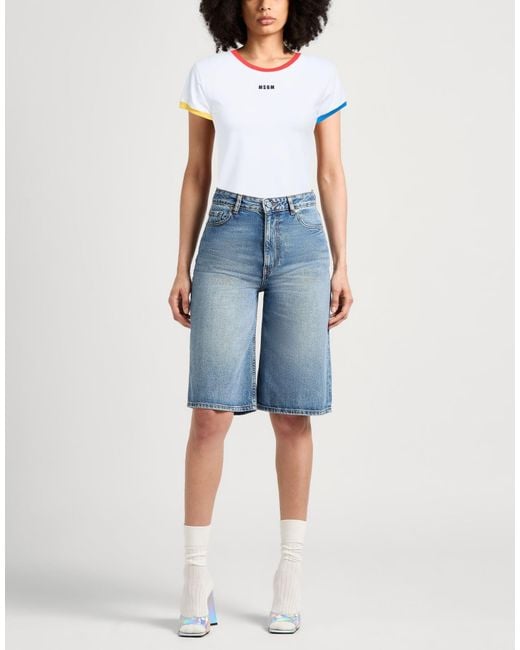 MSGM White T-Shirt Cotton, Elastane