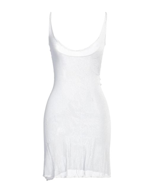 Christina Seewald White Mini Dress Viscose, Nylon