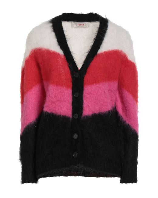 Jucca Red Cardigan Polyamide, Alpaca Wool, Mohair Wool