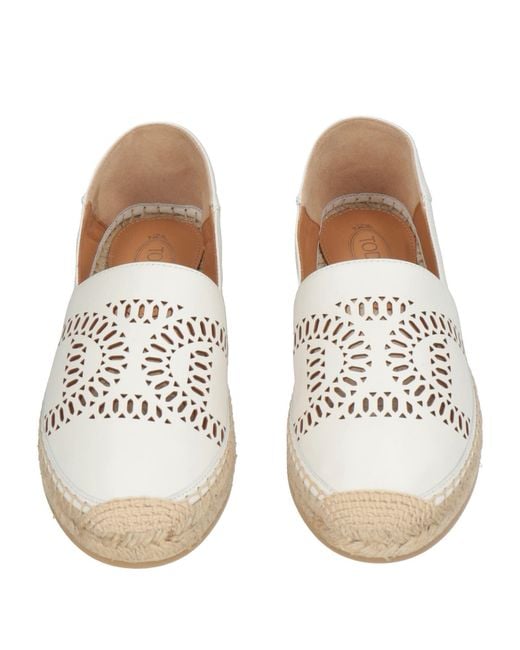Tod's White Espadrilles