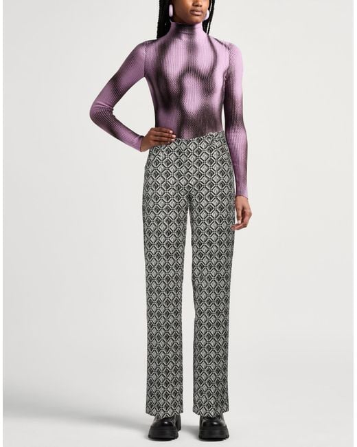 MARINE SERRE Gray Pants Wool, Recycled Polyester