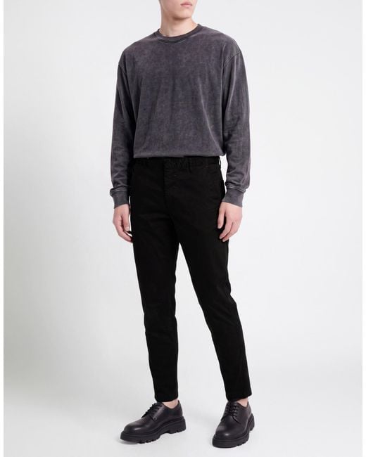 Berna Black Pants Cotton, Elastane for men