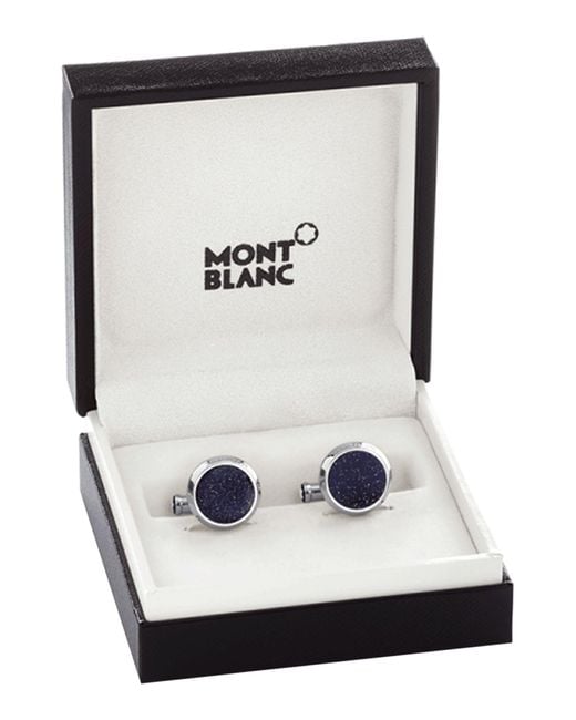 Montblanc Blue Cufflinks And Tie Clips for men