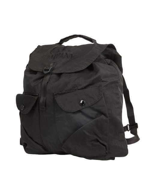 C P Company Black Rucksack for men