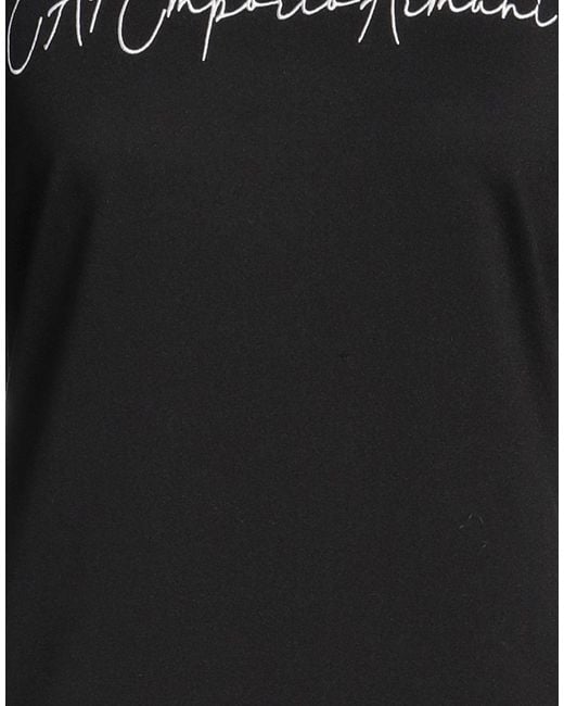 EA7 Black T-Shirt Polyester, Elastane