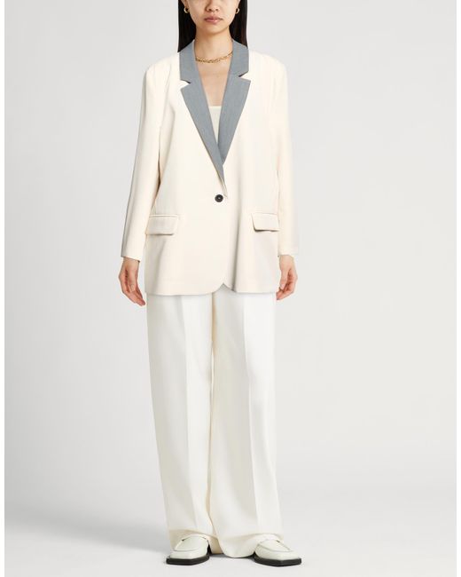 ViCOLO White Blazer Polyester, Viscose, Elastane