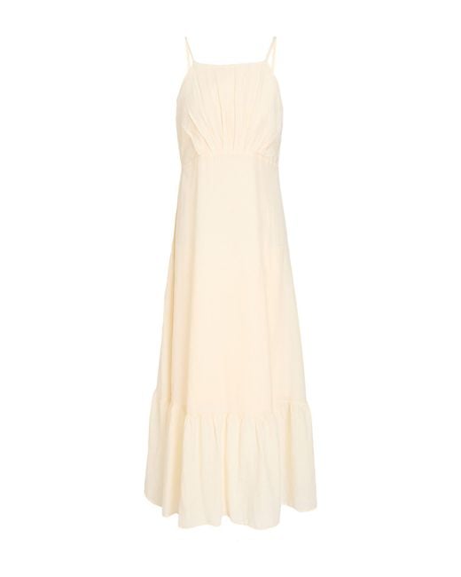 CafeNoir White Maxi Dress Cotton, Silk