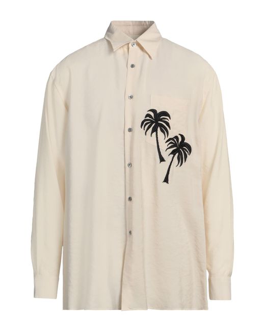 Emporio Armani White Ivory Shirt Modal, Polyester for men