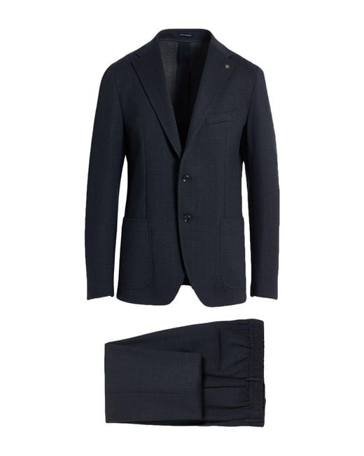 Tagliatore Blue Midnight Suit Polyester, Virgin Wool, Polyamide, Elastane for men