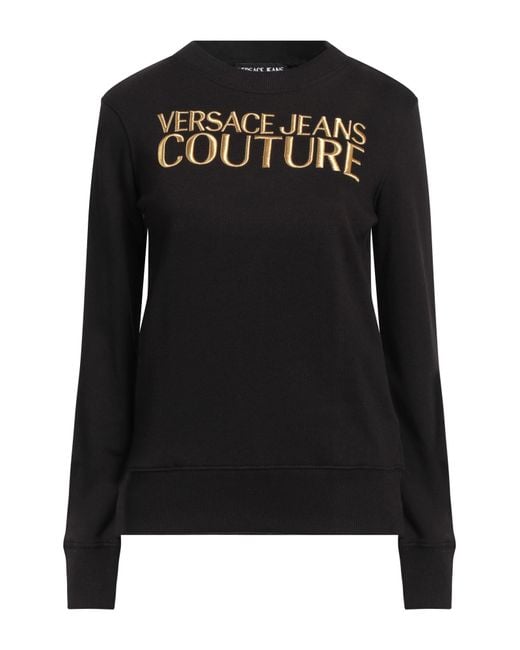 Versace Jeans Couture Black Sweatshirt Cotton, Elastane