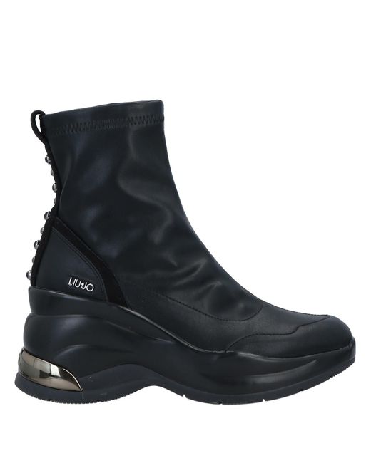 Liu Jo Rubber Ankle Boots in Black Lyst