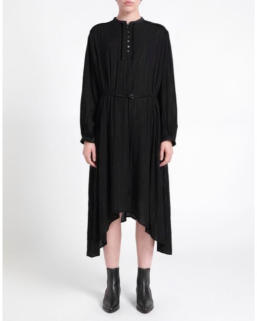 Replay Black Midi Dress Viscose, Metallic Fiber