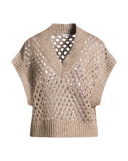 Brunello Cucinelli Natural Sweater Silk, Linen, Polyamide, Polyester