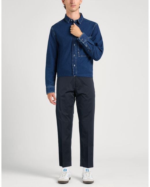 Low Brand Blue Midnight Pants Cotton, Elastane for men