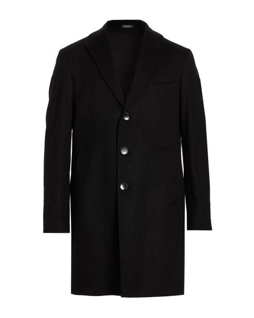 BRERAS Milano Black Coat Wool, Polyamide for men