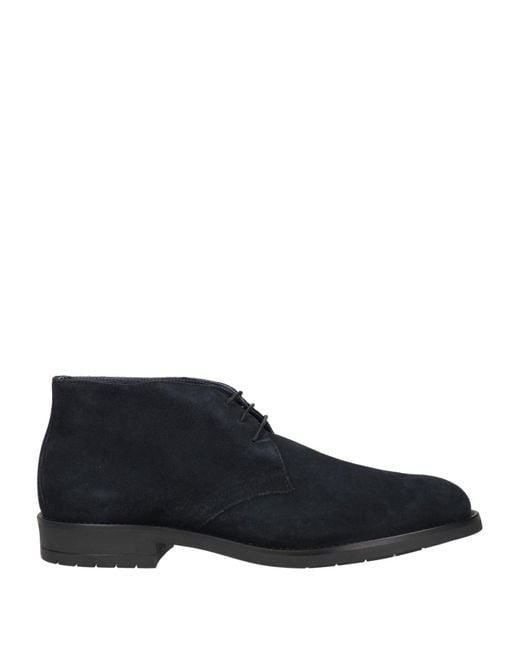 FRANZINI Blue Midnight Ankle Boots Leather for men