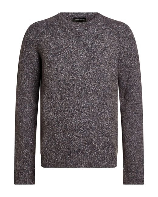 Roberto Collina Gray Sweater Cotton, Polyamide, Baby Alpaca Wool, Wool for men