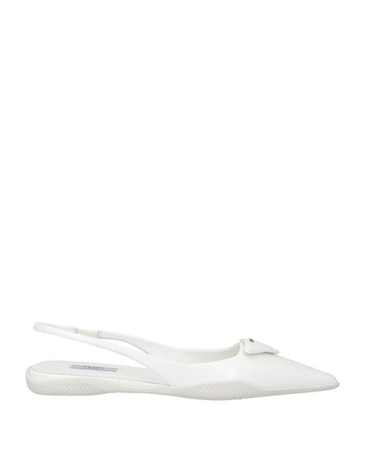 Prada White Ballet Flats
