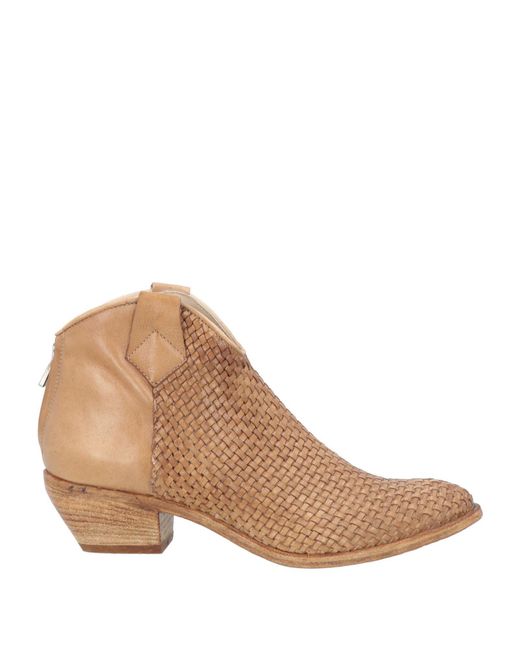 Niche Brown Camel Ankle Boots Leather