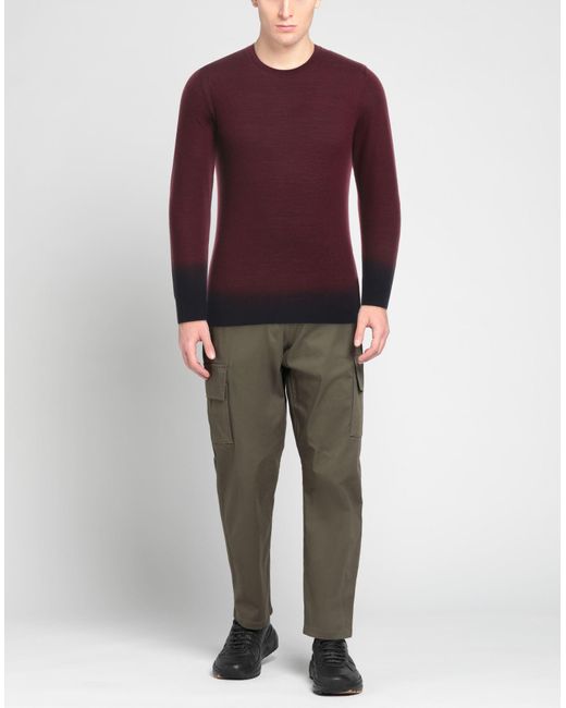 Paolo Pecora Purple Burgundy Sweater Wool for men