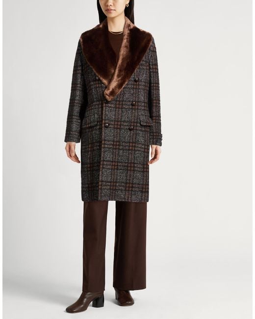 Tagliatore Black Coat Cotton, Wool, Polyester, Synthetic Fibers, Alpaca Wool