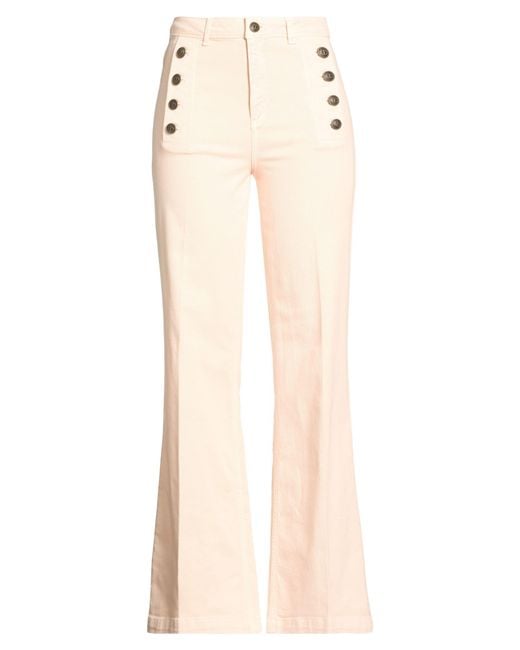 Twinset Natural Apricot Pants Cotton, Elastane