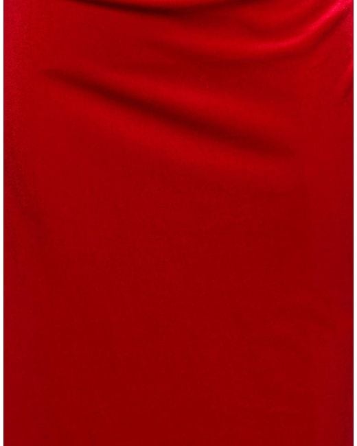 Dixie Red Midi Dress Polyester, Elastane