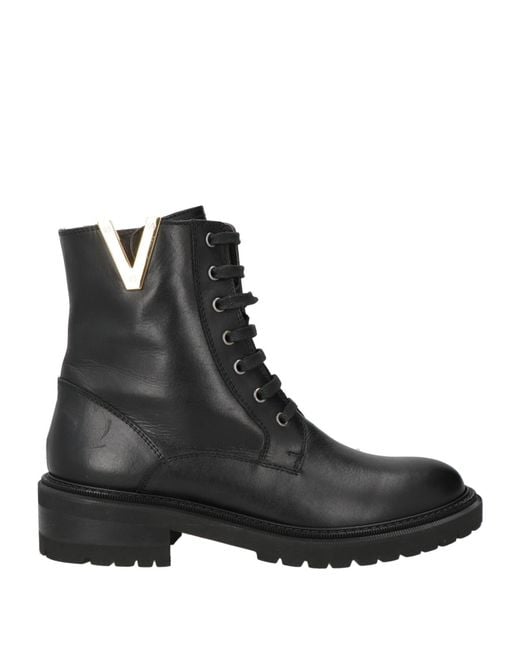 Via Roma 15 Black Ankle Boots Leather
