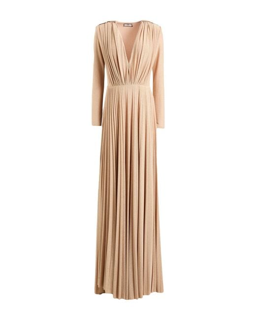 Elisabetta Franchi Natural Antique Rose Maxi Dress Viscose, Polyester, Polyamide, Elastane