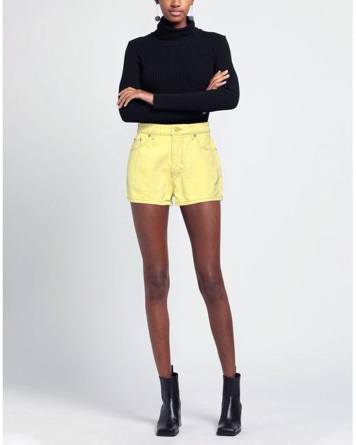 Ganni Yellow Denim Shorts