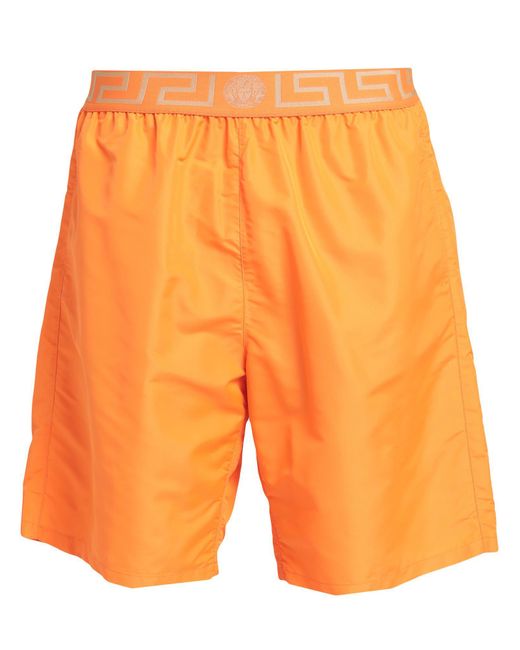 Versace Orange Beach Shorts And Trousers for men