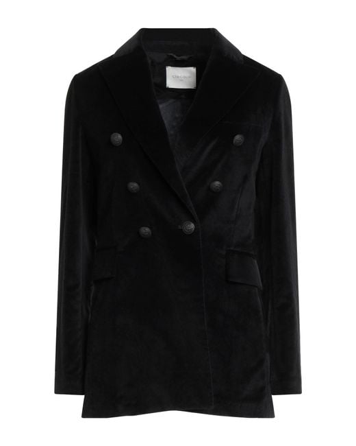 Circolo 1901 Black Blazer Cotton, Elastane