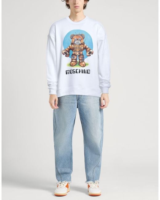 Moschino White Sweatshirt Cotton for men