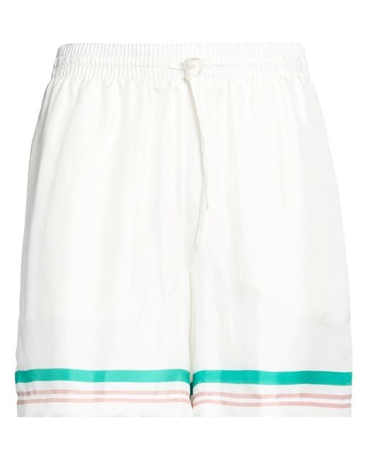Casablanca White Shorts & Bermuda Shorts Silk for men