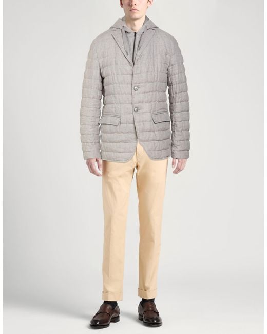 Herno Gray Puffer Linen for men