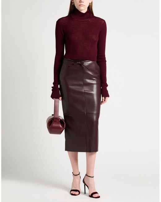 Ann Demeulemeester Purple Burgundy Turtleneck Virgin Wool