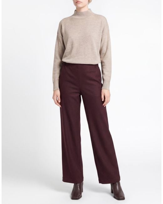 Niu Purple Pants Polyester, Viscose, Wool, Elastane
