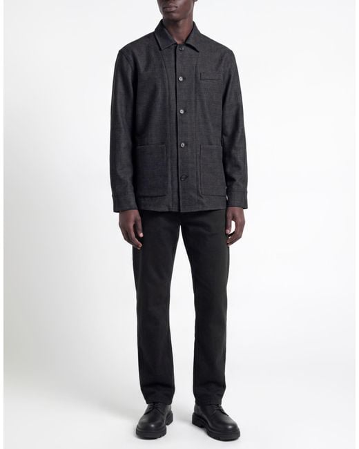 Paolo Pecora Black Jacket Polyester, Viscose, Wool, Elastane for men