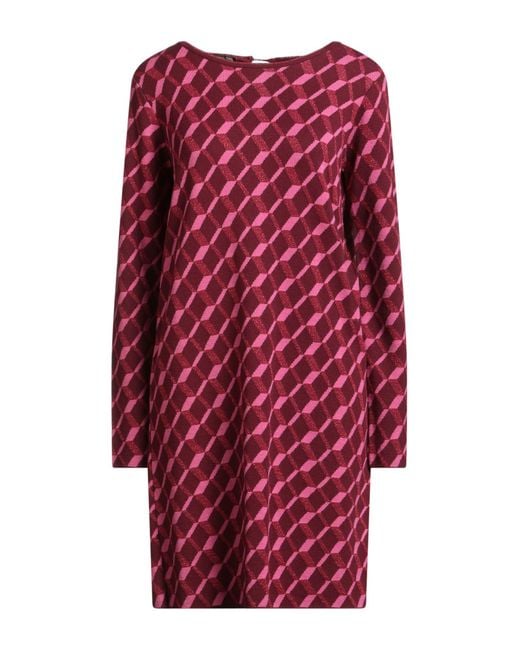 Maliparmi Red Mini Dress Viscose, Polyester, Metallic Fiber