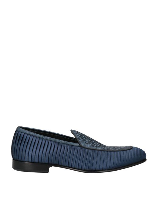 Giovanni Conti Blue Loafers Textile Fibers for men