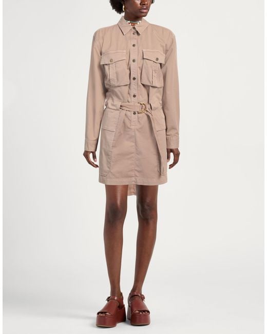 Pinko Natural Mini Dress Cotton, Elastane