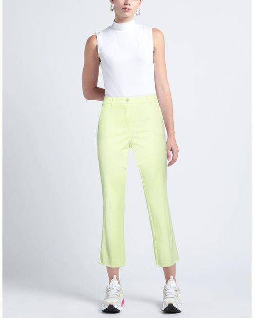 Cambio Yellow Pants Cotton, Elastane