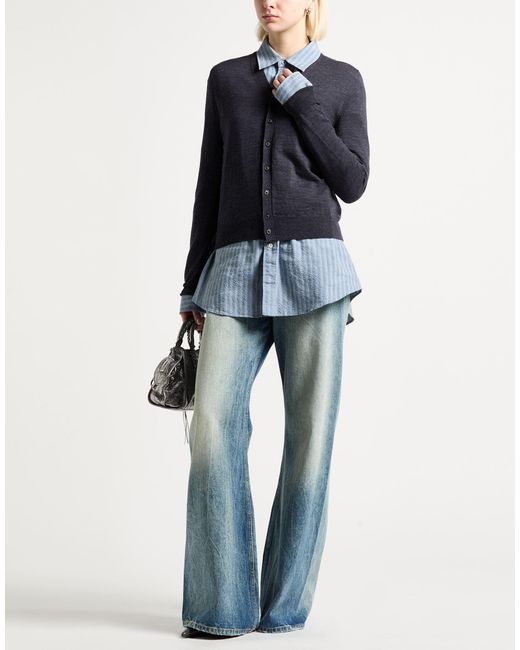 Maison Margiela Blue Midnight Cardigan Wool