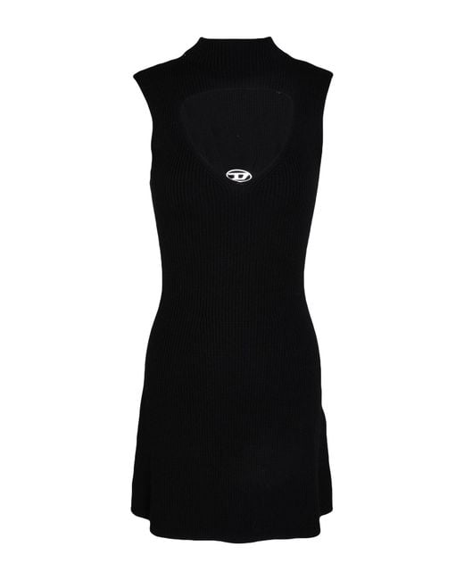 DIESEL Black Mini Dress Wool