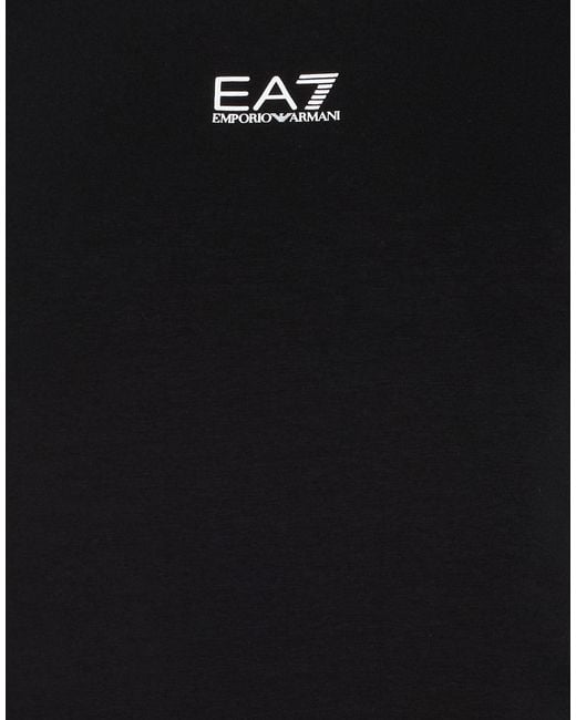 EA7 Black T-Shirt Cotton, Modal, Elastane