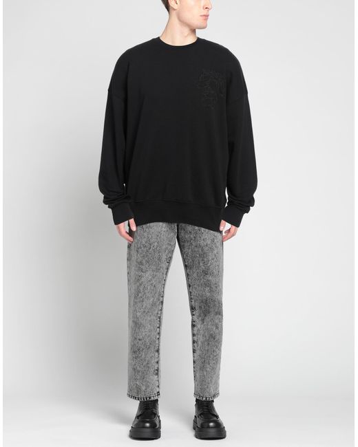 DISCLAIMER Black Sweatshirt Cotton for men